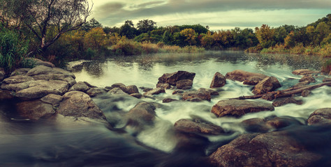 Autumn morning on a river