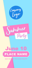 Summer Party DL size flyer banner concept