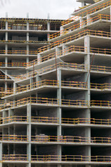 building construction site against sky background. construction of new building