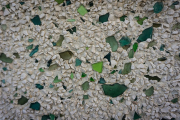 fragments of old green glass texture