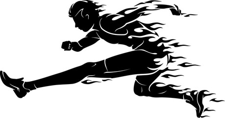 Hurdle Male Race, Abstract Speed Trail Flame