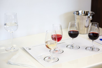 glasses on table