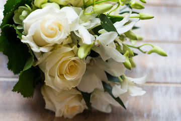 bouquet of white roses