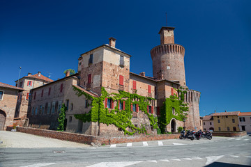 Obraz premium External view of the Castle of Sartirana, in Lomellina in Italy