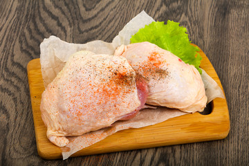 Raw chicken thigh