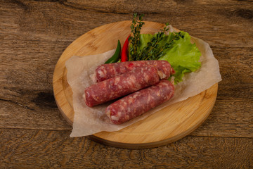 Raw pork sausages