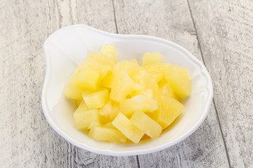 Marinated pineapple pieces