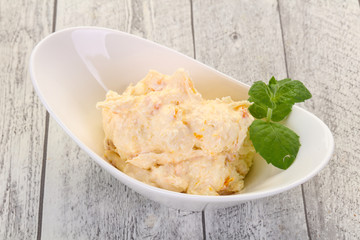 Curd with dry apricot
