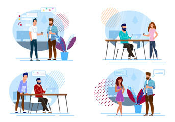 Set Favorite Coffee Break Vector Illustration.