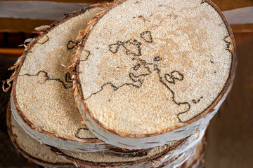 Birken Holz Scheibe, Basdteln mit Naturmaterialien