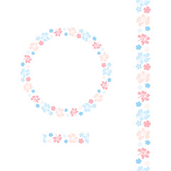 Floral Seamless Brush Wreath Pattern