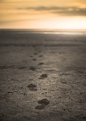 Fußabdrücke am Strand
