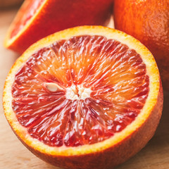 Juicy red orange. Closeup