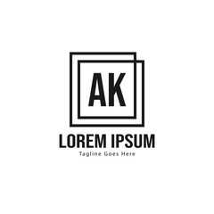 AK Letter Logo Design. Creative Modern AK Letters Icon Illustration