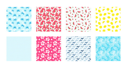 Summer Seamless Pattern Background set pack