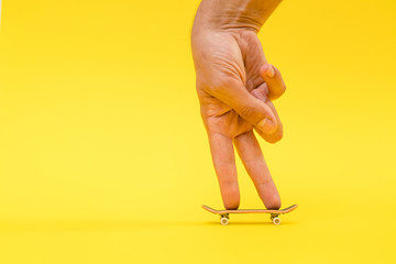 Fingerboard. A small skateboard for kids and teenagers to play w © CrispyMedia