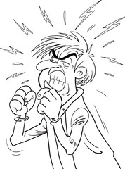 Anger. The evil man expresses his negative emotions