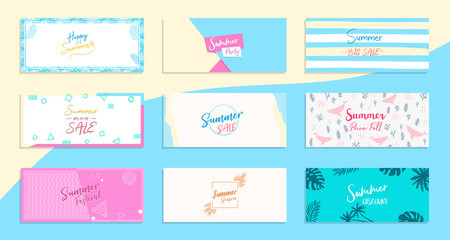 Summer Discount Banner Concept Template Pack Set