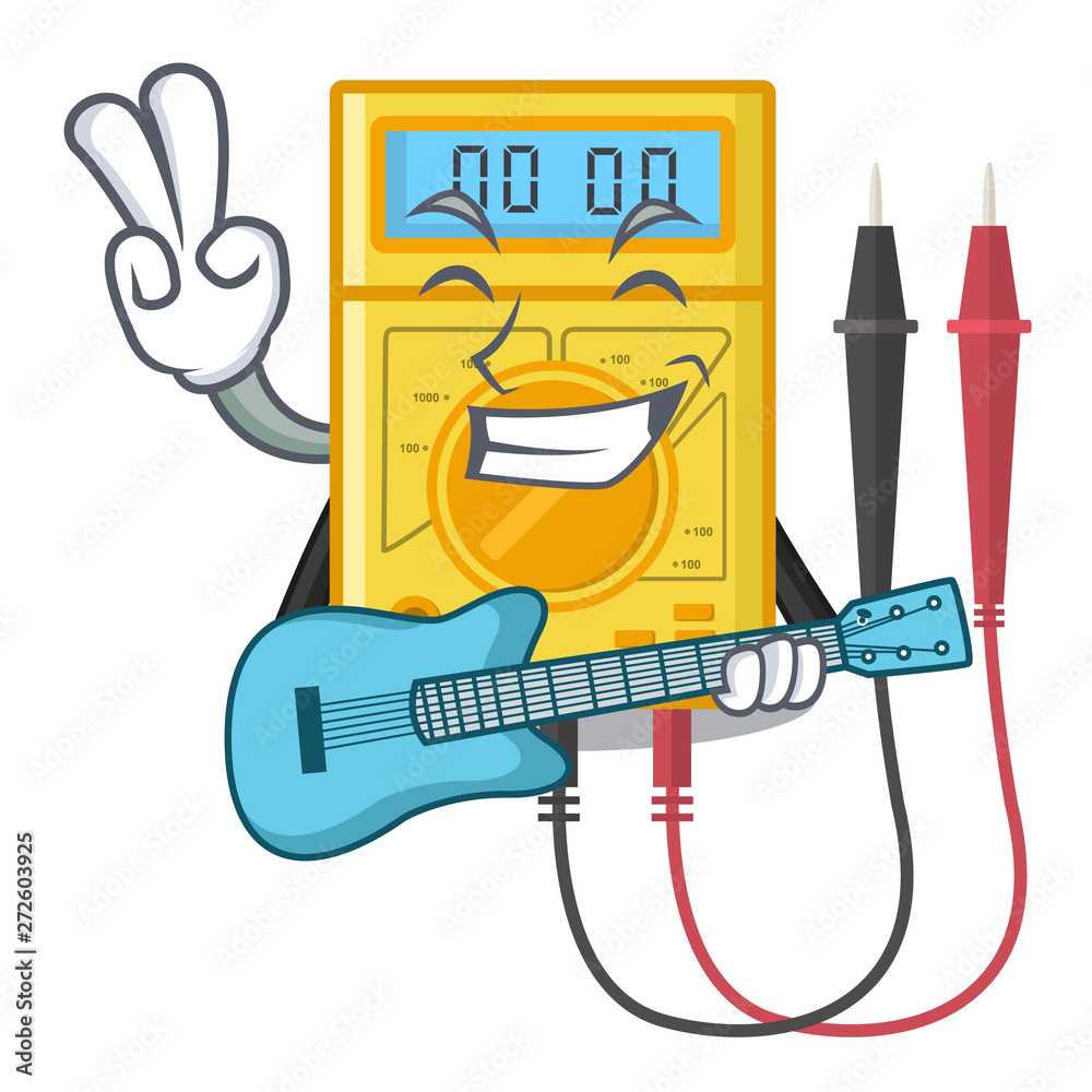 Wall mural with guitar digital multimeter toys in cartoon shape