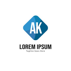 AK Letter Logo Design. Creative Modern AK Letters Icon Illustration