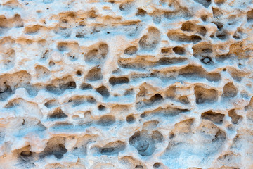 Dimple holes in the ground sand cut.