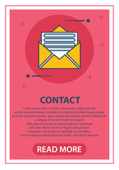 Contact support Concept Banner Illustration with Icon