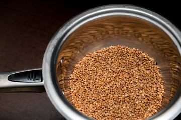 Roasted buckwheat seeds. Gluten free ancient grain for healthy d