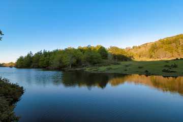 Fototapeta na wymiar small lake among the mountains in emiliaromagna
