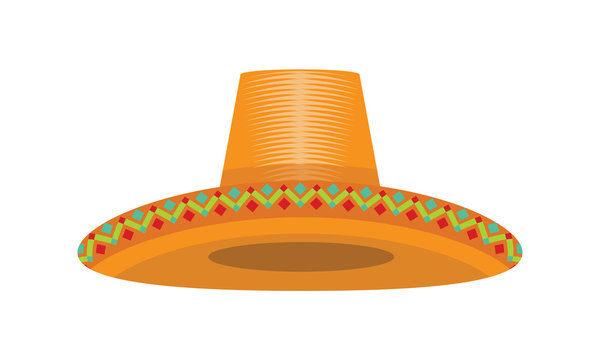 Mexican Cinco de Mayo hat with mexican texture for your design. Vector illustration.