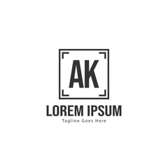 Fototapeta premium AK Letter Logo Design. Creative Modern AK Letters Icon Illustration