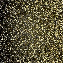 Gold glitter texture. Vector illustration for shimmer background. Sparkle sequin tinsel yellow bling. For sale gift card, brightly vibrant certificate, voucher