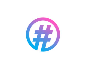 Fototapeta premium Hashtag symbol logo icon design template elements