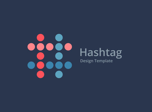 Hashtag symbol logo icon design template elements