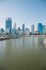 Obraz premium Skyline Of Perth Across The River
