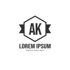 Fototapeta premium AK Letter Logo Design. Creative Modern AK Letters Icon Illustration