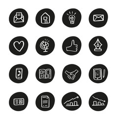 Hand drawn icons set. Social icons, communication icons
