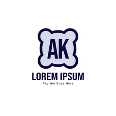 AK Letter Logo Design. Creative Modern AK Letters Icon Illustration