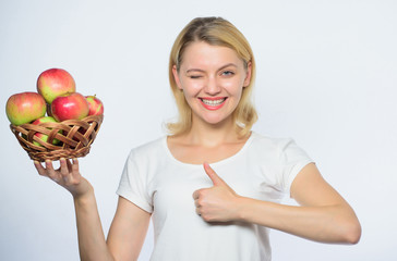 Apple organic fruit. Eat healthy. Good apple pies considerable part of domestic happiness. Woman hold apples. Baking apple pie. Delicious recipes. Fresh and juicy snack. Girl live healthy life © be free