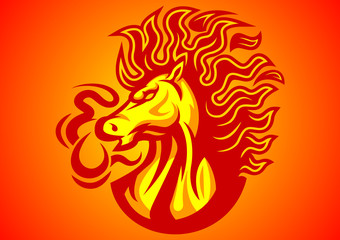 horsefire, tattoo, animal, design, tribal, illustration, art, vector, symbol, abstract, isolated, drawing, fish, decoration, black, cartoon, white, phoenix, tiger, style, bird, cat, china, logo, head