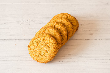 Crumbly Oatmeal Biscuits Just Out of the Oven