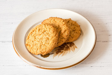 Crumbly Oatmeal Biscuits Just Out of the Oven