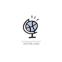 Logo Template. Globus icon with simple text.
