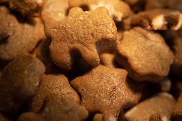 a bunch of gingerbread in the morning light