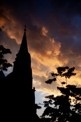 Obraz premium silhouette of an old church