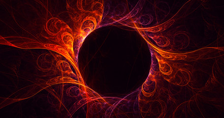 3D rendering abstract red fractal light background