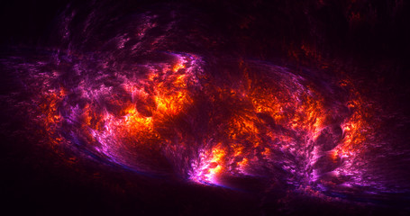 3D rendering abstract red fractal light background