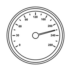 Car speedometer black line vector icon. filled flat sign for mobile concept and web design. Symbol, logo illustration