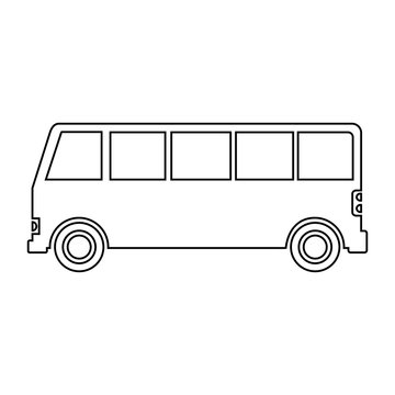 bus line flat icon. Vector illustration