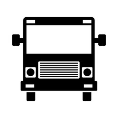bus black flat icon. Vector illustration