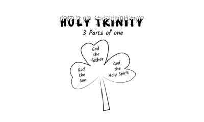 Holy Trinity Sunday, typography for print or use as poster, card, flyer or T shirt